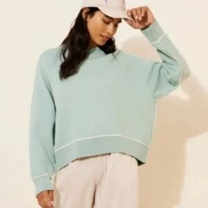 Anthropologie Pilcro Oaklyn Cozy Crew-Neck Green Oversized Sweatshirt Size M NWT